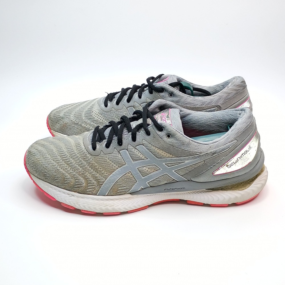 Asics Gel Nimbus 22 Womens Running Shoes Grey Pink 1012A585 Size 11 - Picture 3 of 9